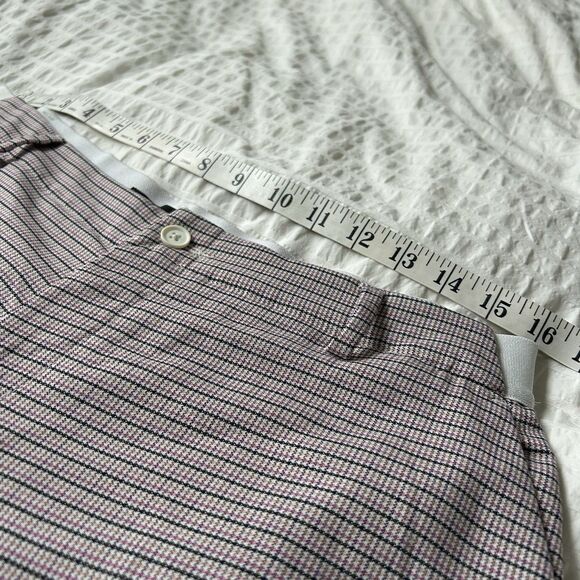 Pink Plaid Stretch Trousers Pants Women’s Size 32 Preppy Retro Academia Office - Picture 10 of 12